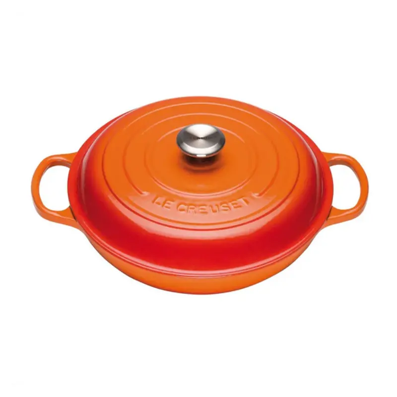 Le Creuset 30 Cm Round Cast Iron Dutch Oven – Flame Orange, 3.5L 1