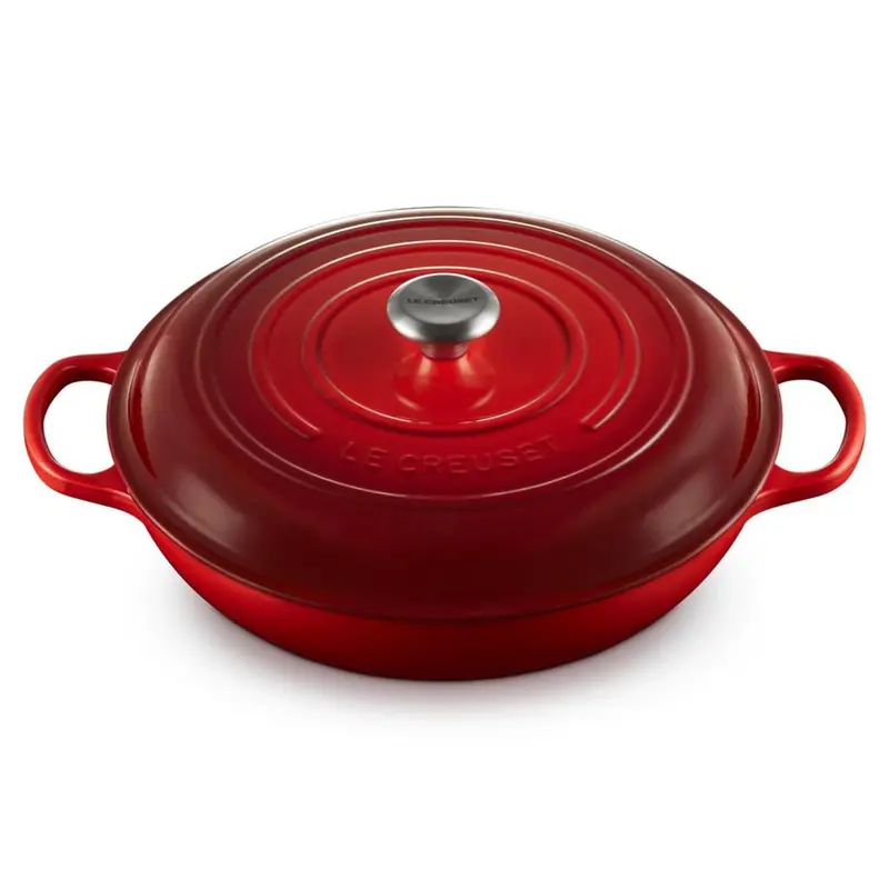 Le Creuset 4.7L Cerise Red Enameled Cast Iron Shallow Braiser – 32 Cm 1