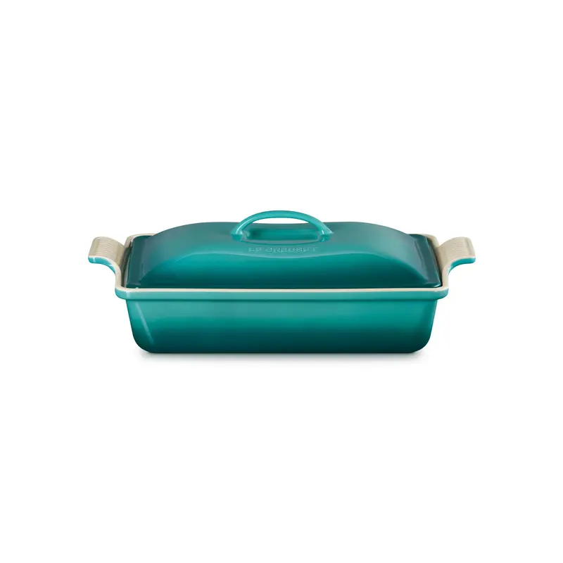Le Creuset Bleu Riviera Rectangular Stoneware Roaster With Lid – 3.8L 1