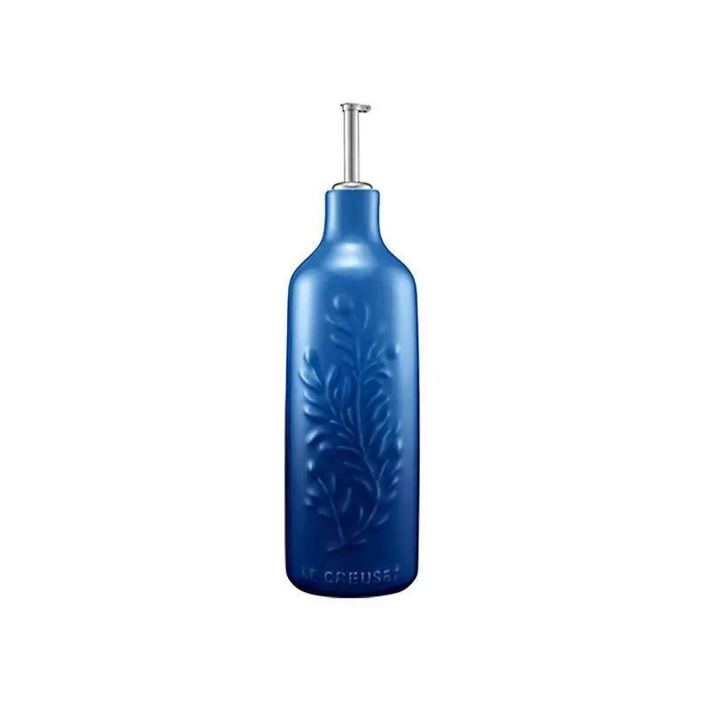 Le Creuset Blueberry Olive Branch Olive Oil Cruet – Enameled Stoneware Dispenser 1