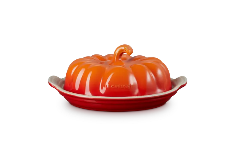 Le Creuset Butter Dish – ‘Pumpkin’ Design, 15 X 10 Cm, Terracotta Red 1