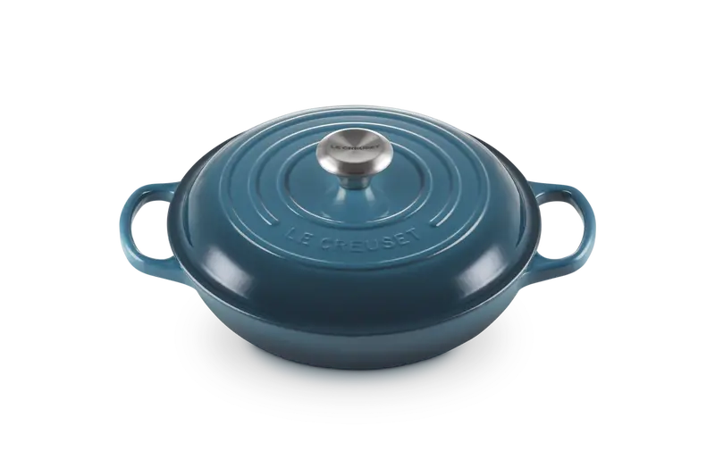 Le Creuset Campagnard 26 Cm Deep Teal Enamel Cast Iron Dutch Oven (2.2 L) 1