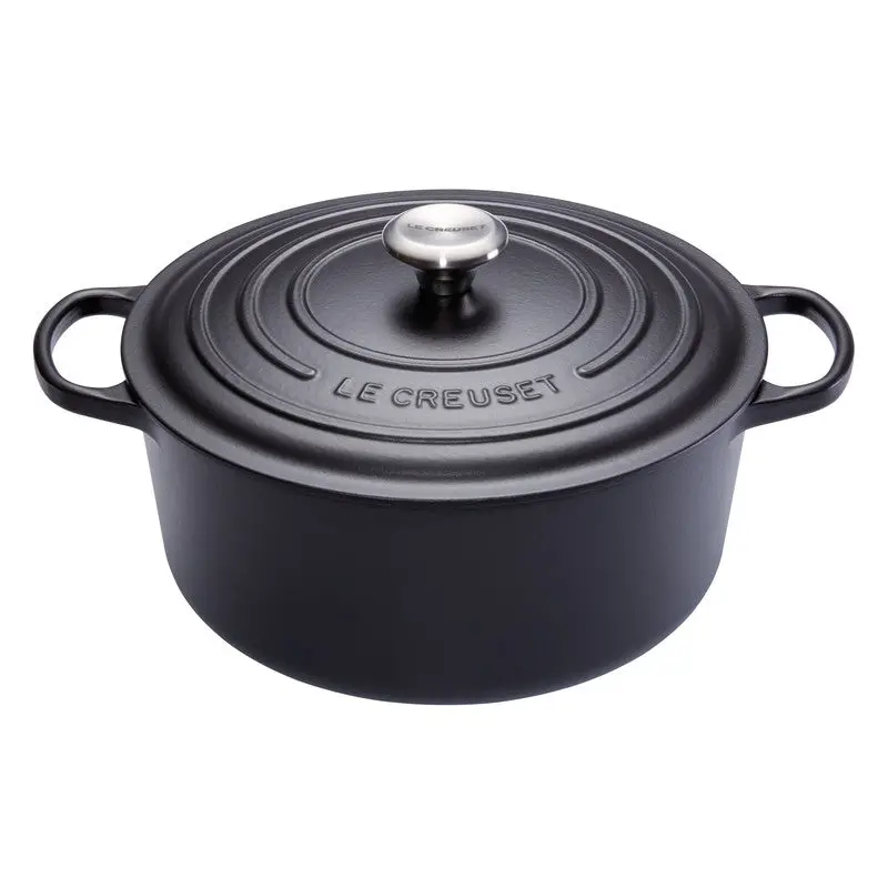 Le Creuset Cast Iron Round Dutch Oven – Matte Black, 34 Cm, 12 L 1