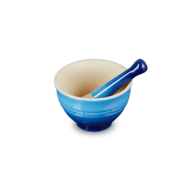 Le Creuset Ceramic Mortar & Pestle – Azure Blue, 11.5 Cm, 0.3 L 1