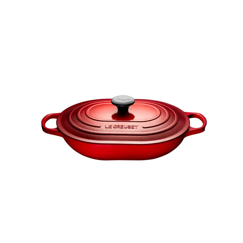 Le Creuset Cerise Oblong Casserole – 3.4L, 31Cm Cast Iron Cookware 1