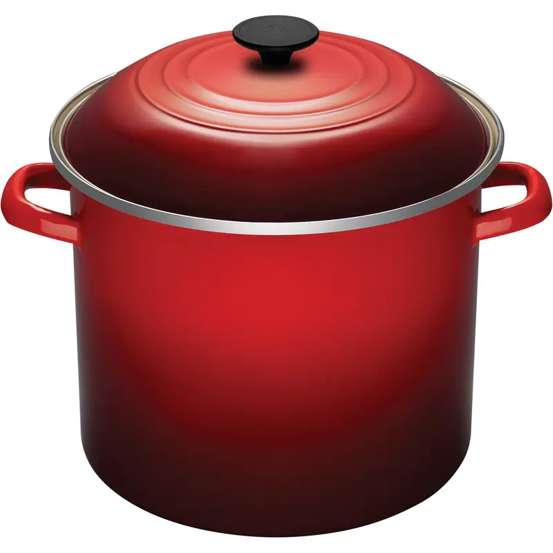 Le Creuset Cherry Red 12-Quart Enameled Cast Iron Stock Pot (11.4L) 1