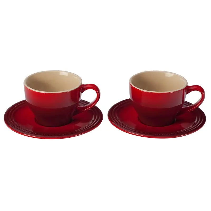 Le Creuset Classic Cappuccino Cups – Set Of 2, Cherry Red (Cerise) 1
