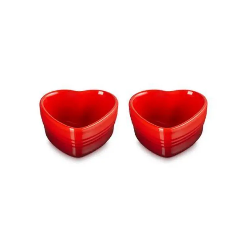 Le Creuset Heart-Shaped Ramekins (Set Of 2) – Cherry Red, 0.35 L Each 1