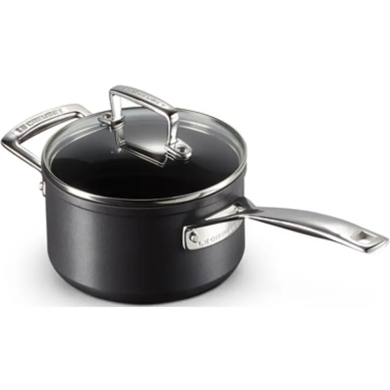 Le Creuset Non-Stick Stainless Steel Milk Pan – Black, 16 Cm, 1.9 L With Glass Lid 1