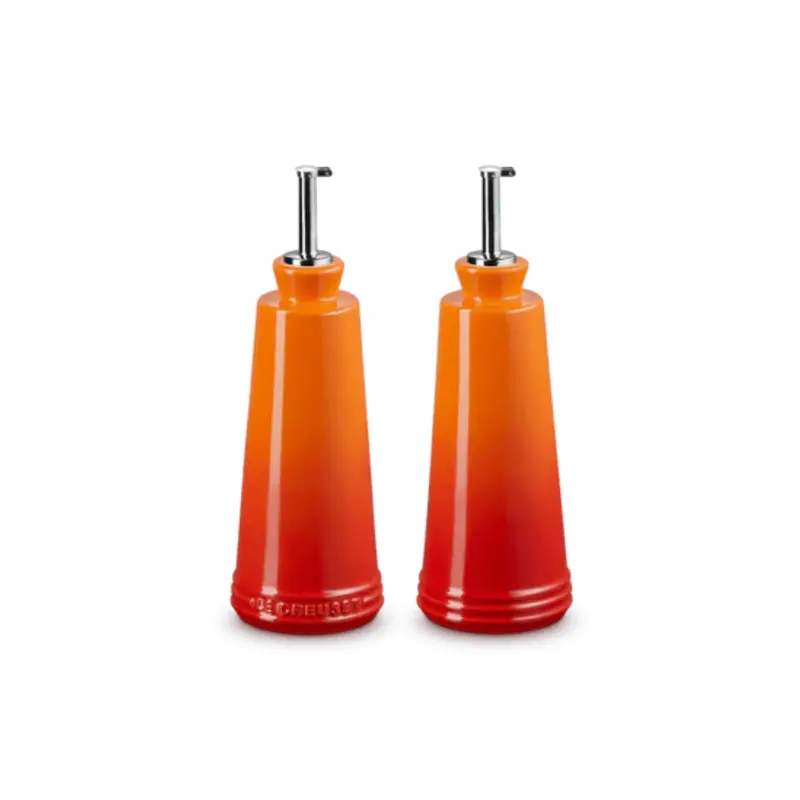 Le Creuset Oil & Vinegar Bottle Set – Tangerine Red, 300 Ml (20 × 9 Cm) 1
