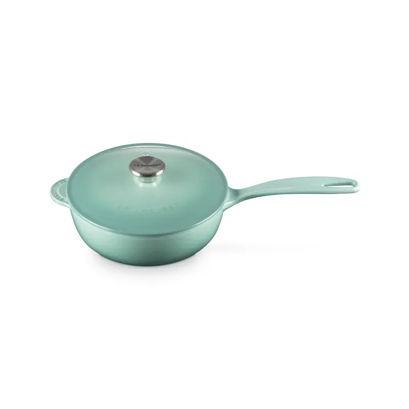 Le Creuset Sage 2.1L Saucier Pan – 21 Cm Enameled Copper-Core Design 1