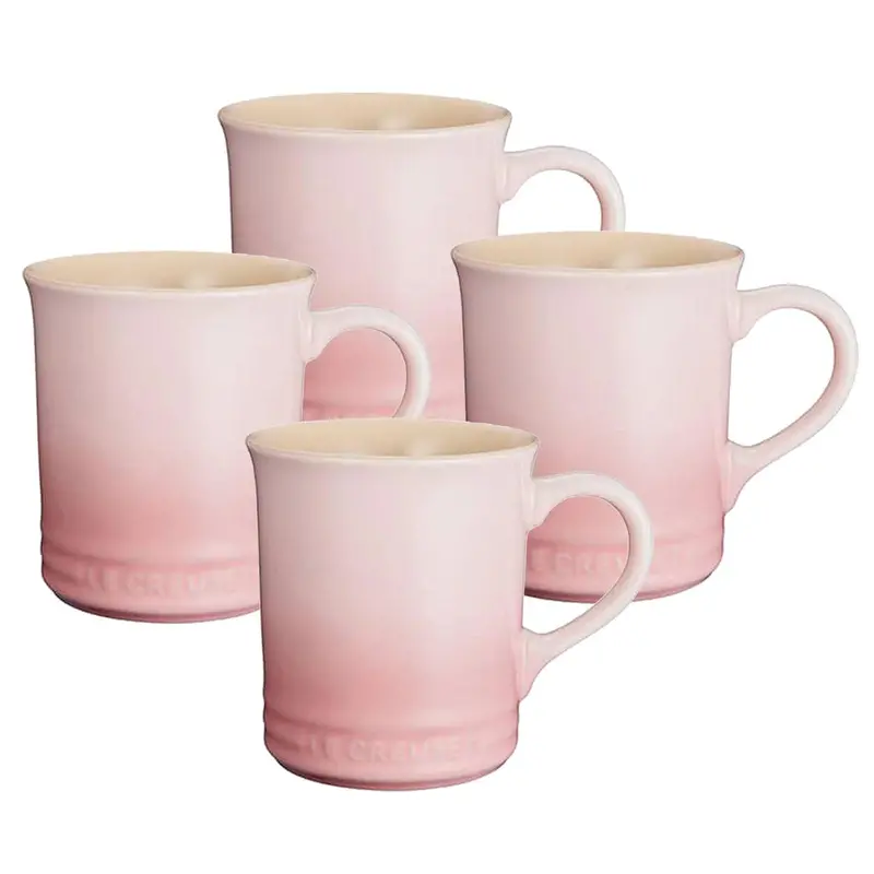 Le Creuset Shell Pink Ceramic Mugs – 400 Ml, Set Of 4 1