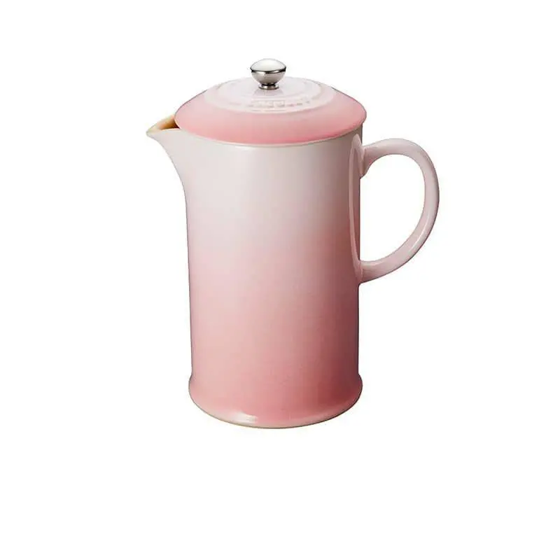 Le Creuset Shell Pink French Press – 1 Litre Glass & Enamel Design 1