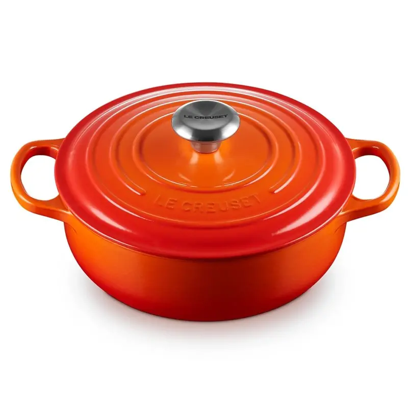 Le Creuset Signature Enameled Cast Iron Sauteuse – Flame Orange, 24 Cm (3.4 L) 1