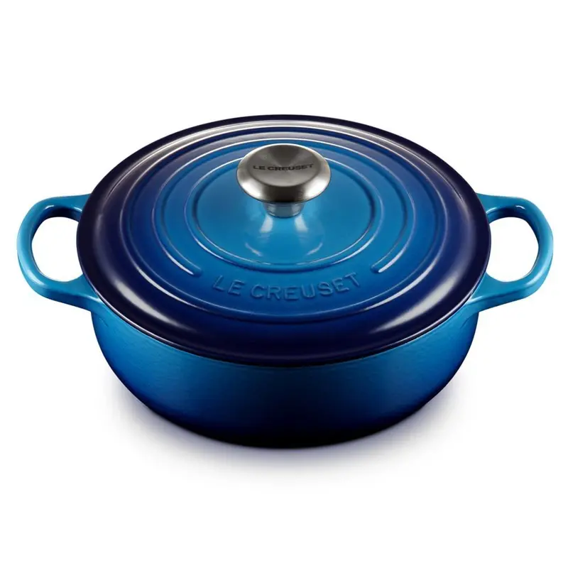 Le Creuset Signature Sauteuse – Azure Blue, 24 Cm (3.4 L), Cast Iron 1