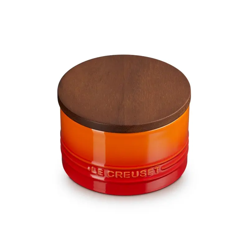 Le Creuset Signature Storage Jar With Wooden Lid In Flame Red Ceramic – 0.47 L 1