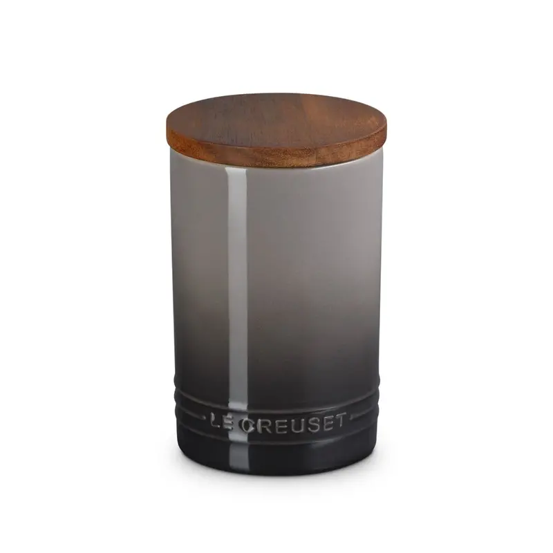 Le Creuset Signature Storage Jar With Wooden Lid In Flint Ceramic – 0.77 L 1