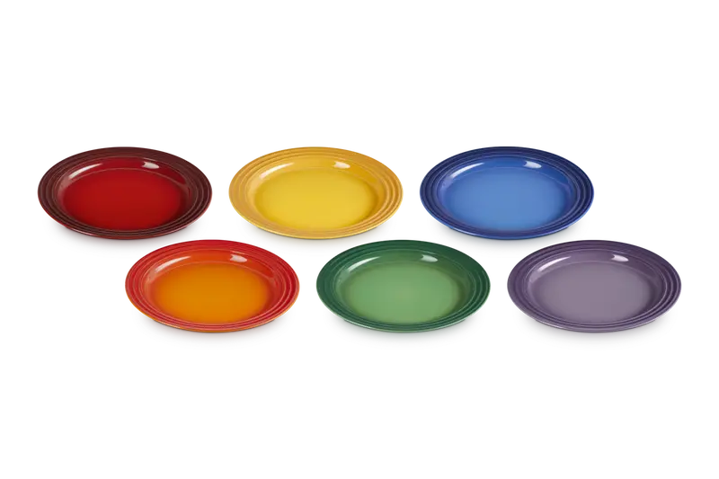Le Creuset Vancouver Breakfast Plates Set – 6-Piece, 22 Cm, Rainbow Ceramic 1