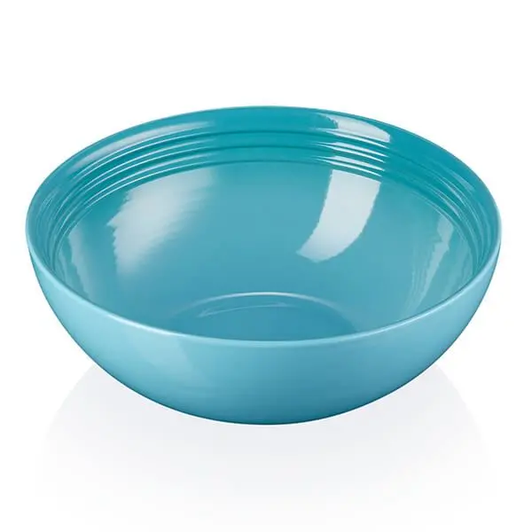 Le Creuset Vancouver Salad Bowl In Caribbean Blue – 24Cm Stoneware 1