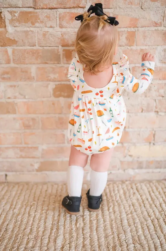 Leah Bubble Romper In Turkey Time – Soft Baby One-Piece 1