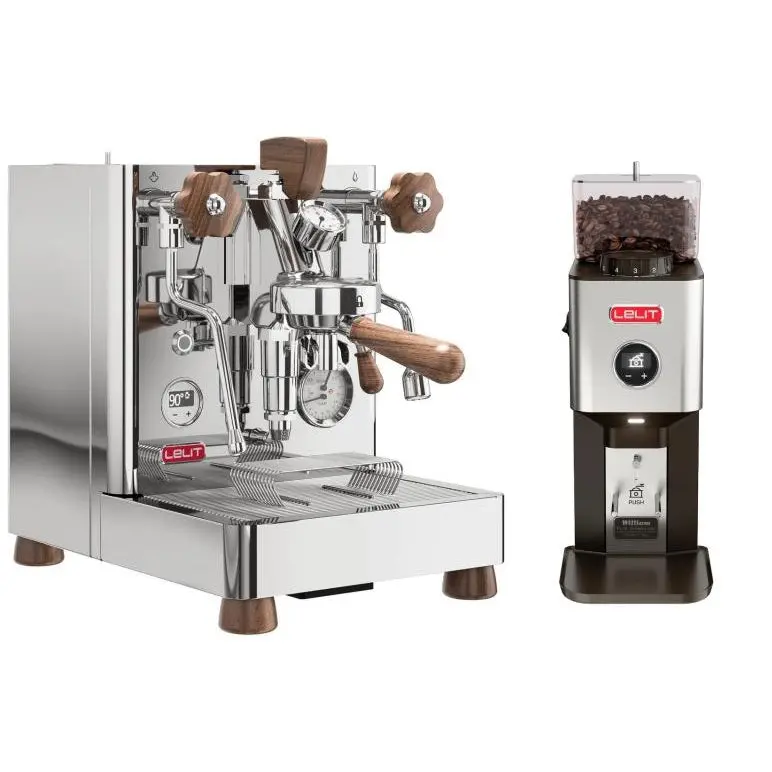 Lelit Bianca Pl162T V3 Dual-Boiler Espresso Machine Paired With William Pl72-120 Grinder Bundle 1