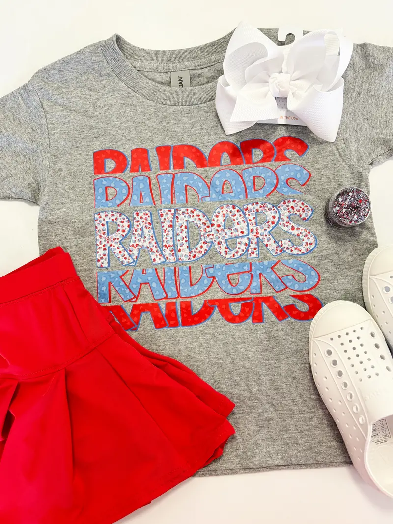 Leopard Print Raider T-Shirt – Heather Grey Base 1