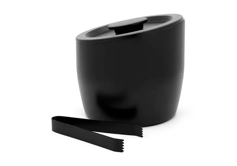 Leopold Vienna Double-Walled 2.5L Ice Bucket With Tongs And Lid – Matte Black Stainless Steel 304 1