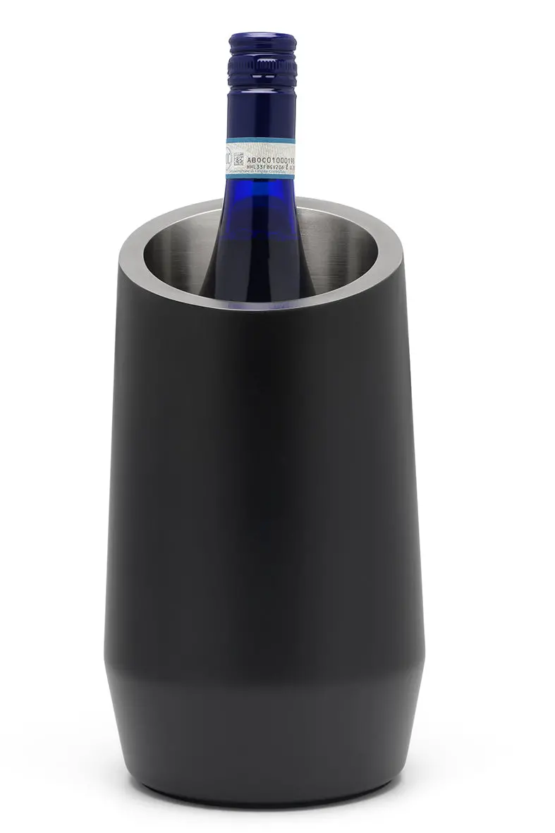 Leopold Vienna Double-Walled Wine Chiller – Matte Black Stainless Steel 304 1