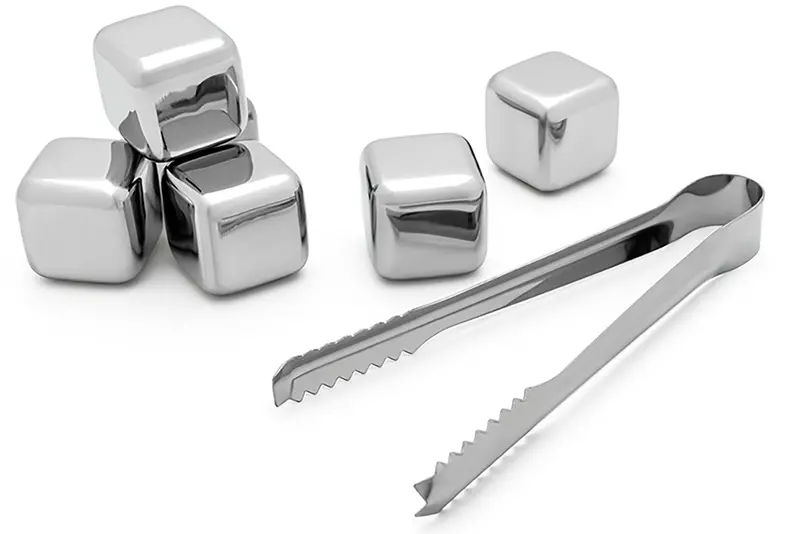 Leopold Vienna Ice Cube Tray Set (6 Pcs) With Tongs – Mirror-Finish 304 Stainless Steel 1