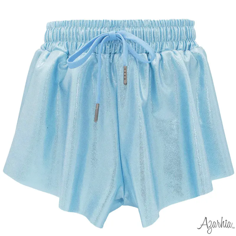 Light Blue Shimmer Butterfly Shorts 1