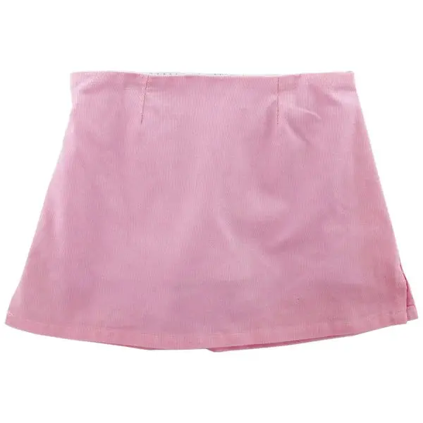 Light Pink Corduroy Skort – Stylish Hybrid Bottom 1
