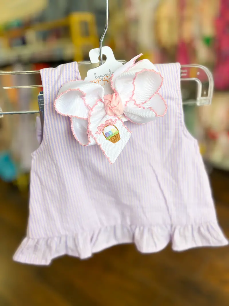 Lilac-And-Peach Striped Tie-Dye Bloomer Set 1