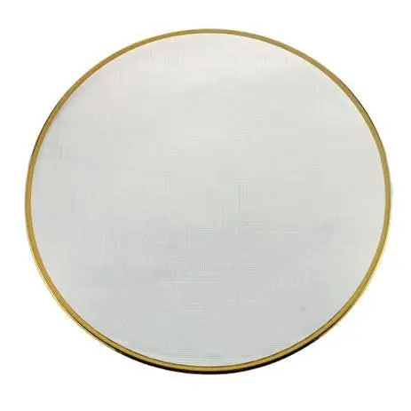 Linen-Style Gold-Trimmed Lead Crystal Sousplat – 33Cm Diameter 1