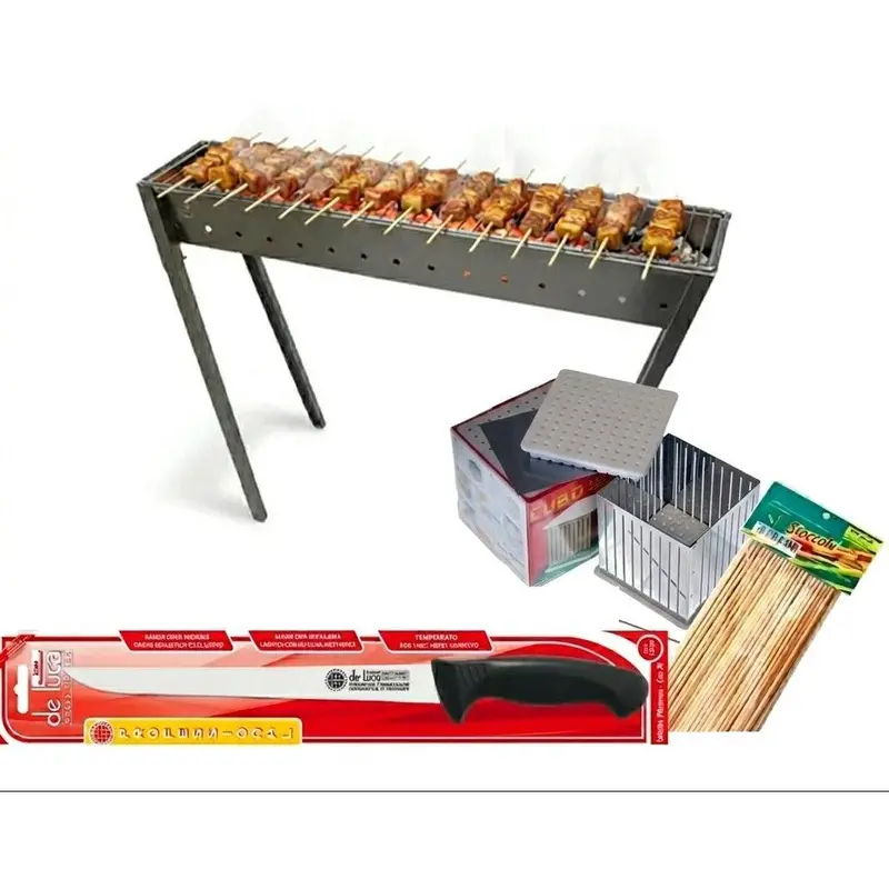 Lisa Milano Arrosticini Ultimate Bbq Kit – 78.5 Cm (31") Grill, Knife, Cubo, And 100 Skewers 1