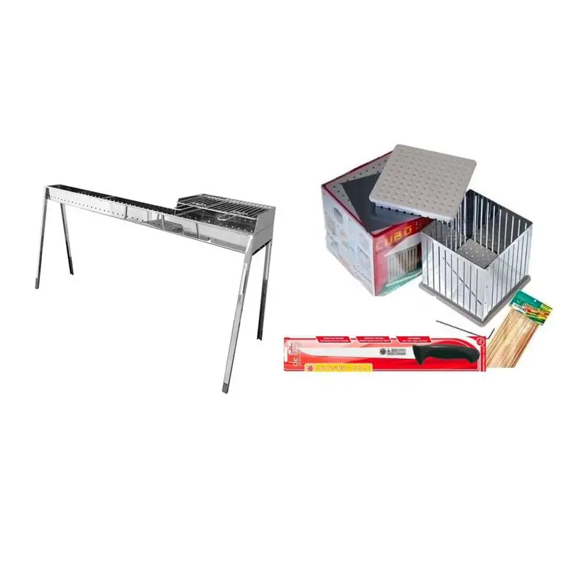 Lisa Xxl Milano Arrosticini Bbq Kit – Italian Grill, Knife, Cubo Maker & 100 Skewers (100+40 Cm) 1