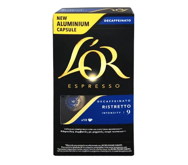 L’Or Decaffeinato Ristretto Nespresso-Compatible Capsules – 10 Count 1