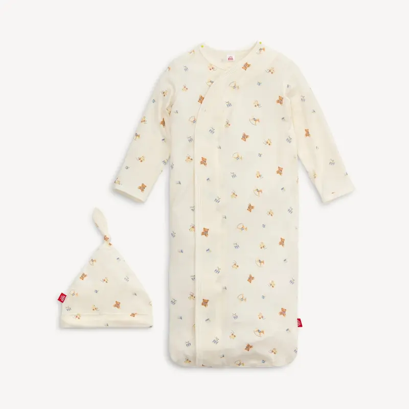 Lullaby Lane Modal Magnetic Sleeper Gown And Matching Hat Set 1