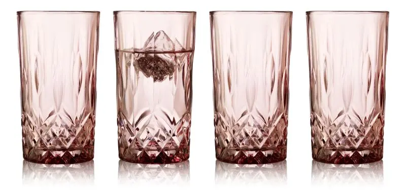 Lyngby Glass Sorrento Pink Long Drink Glasses – Set Of 4 (38Cl) 1