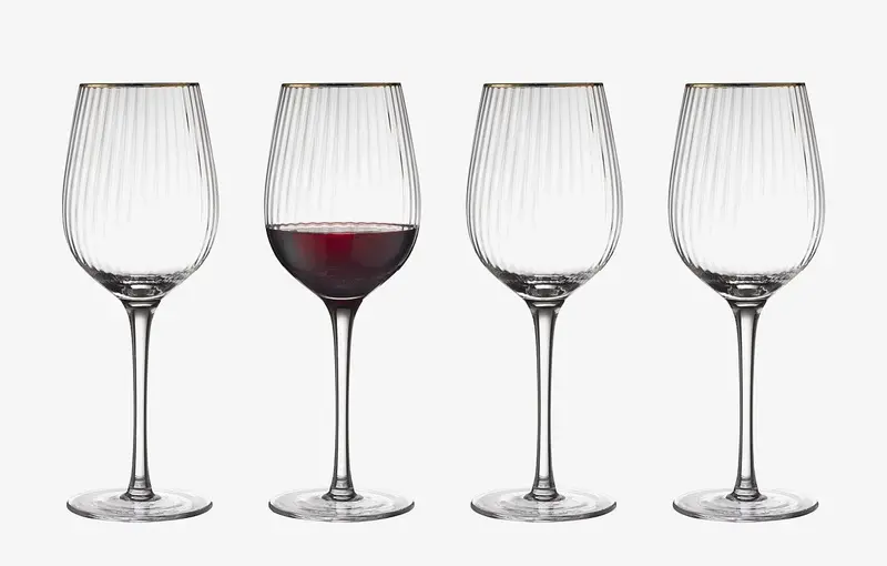Lyngby Palermo Gold Red Wine Glasses – 40 Cl, Set Of 4 1