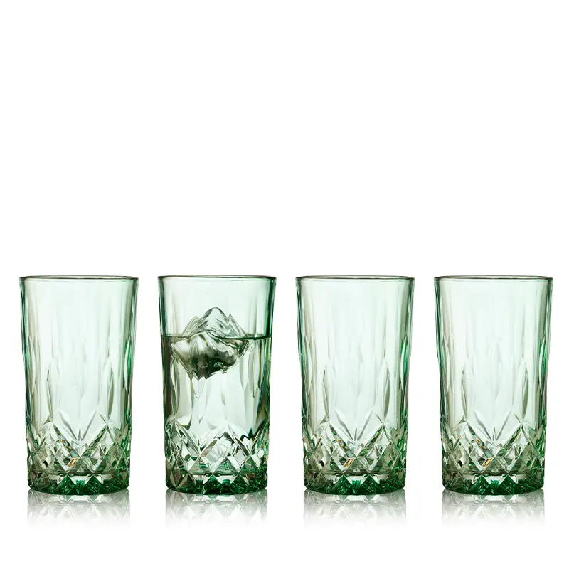 Lyngby Sorrento Emerald Green Long Drink Glasses – 38 Cl, 4-Piece Set 1