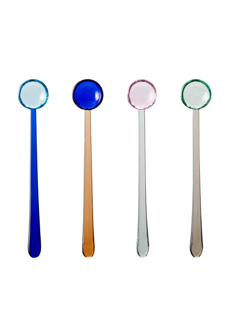 Lyngby Torino Glass Serving Spoons – Set Of 4, 18 Cm, Assorted Styles 1