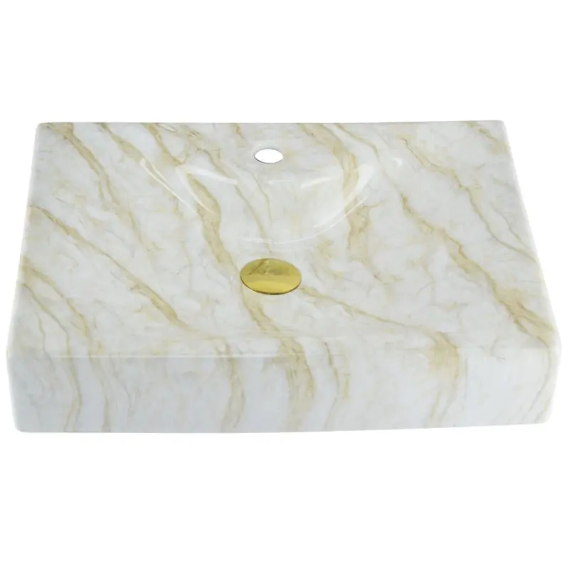Marble-Effect Ceramic Basin 1