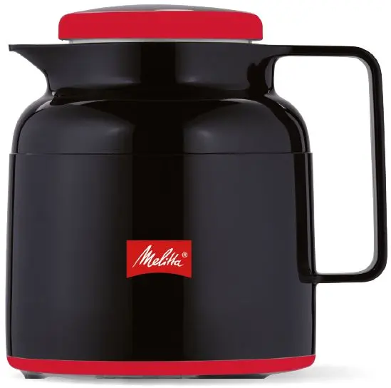 Melitta Insulated Thermal Carafe – 1-Liter Capacity, Black & Red Design 1