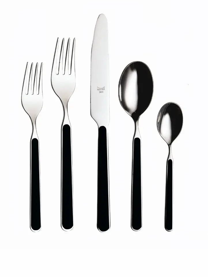 Mepra Fantasia Nero Matte Black Flatware Set – 24-Piece Stylish Dinnerware 1