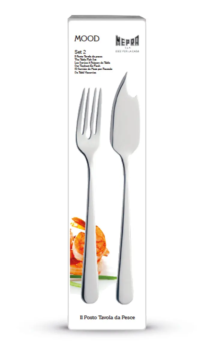 Mepra Mood Fish Cutlery Set – 2-Piece Single-Place Serving Set 1