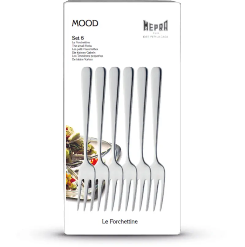 Mepra Mood Gift Box – 6 Dessert Forks In Premium Stainless Steel 1