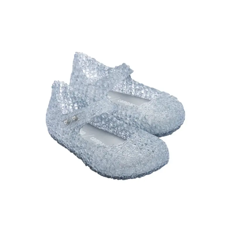Mini Melissa Campana Sandals – Clear Glitter Design 1