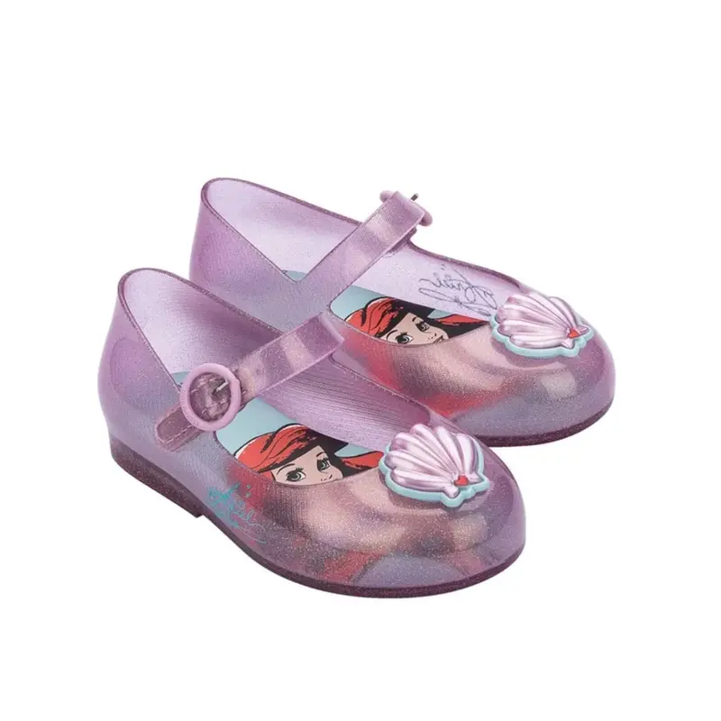 Mini Melissa Mini Sweet Love + Princess Bb Ariel Sandals – Vibrant Pink 1