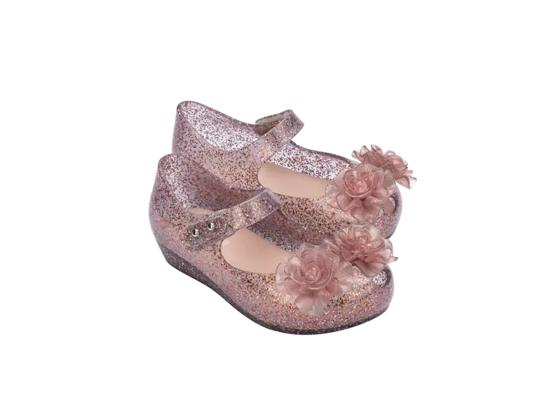 Mini Melissa Ultragirl Garden Sandals – Clear With Pink Glitter 1