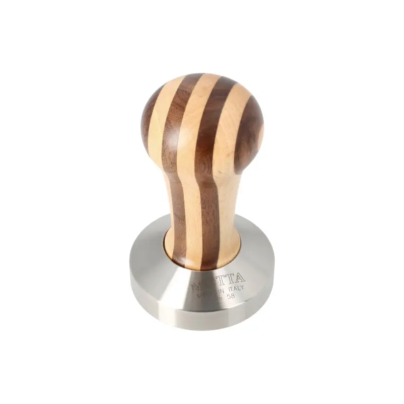 Motta 58Mm Espresso Tamper With Striped Wood Handle 1